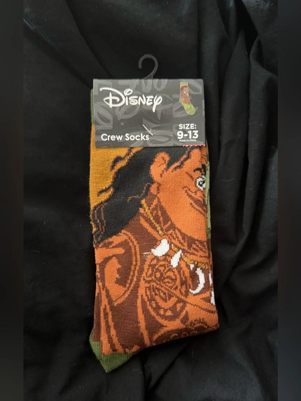 Disney Moana Maui Crew Socks Size 9–13 NWT